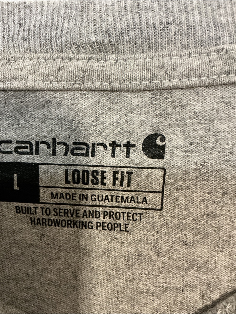 Carhartt Heather Gray Short Sleeve Pocket Tee with USA Sleeve Patch - Picture 6 of 7